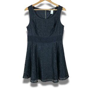 AMERICAN RAG Plus 0X Black Lace Fit & Flare Dress NWT